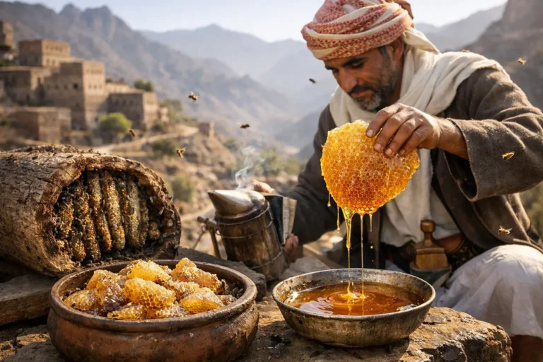Traditional Yemeni Honey Harvesting Explained (title)% Traditional Yemeni Honey Harvesting Explained